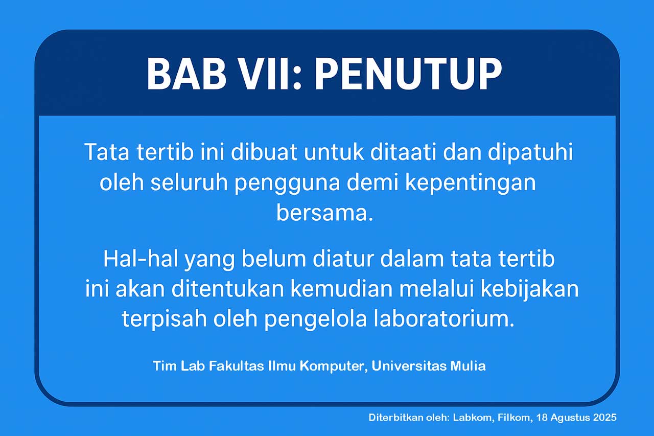 TATA TERTIB PENGGUNAAN LABORATORIUM